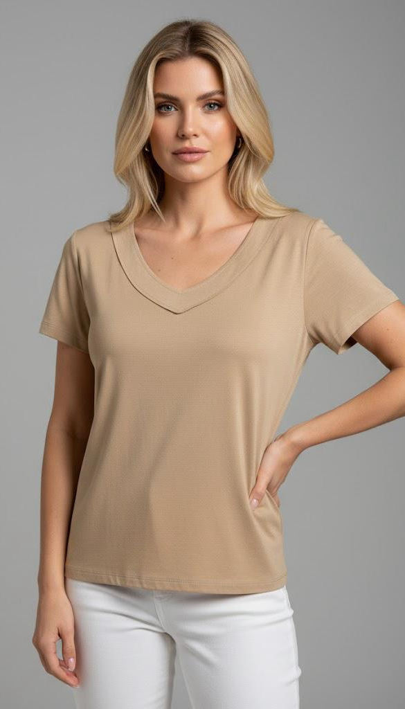 Tshirt Decote V Básica