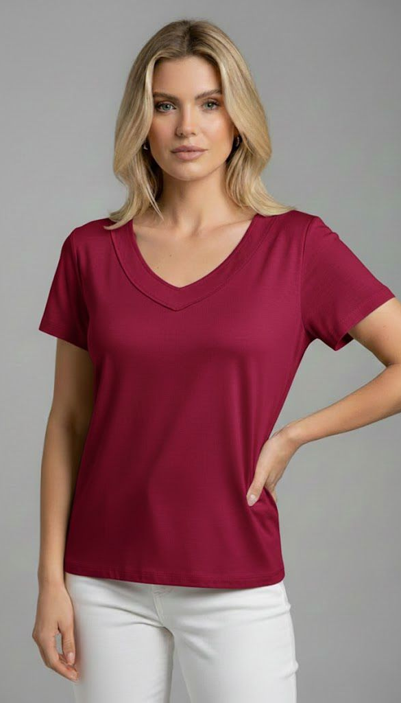 Tshirt Decote V Básica