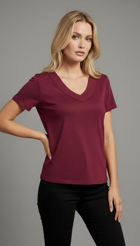 Tshirt Decote V Básica