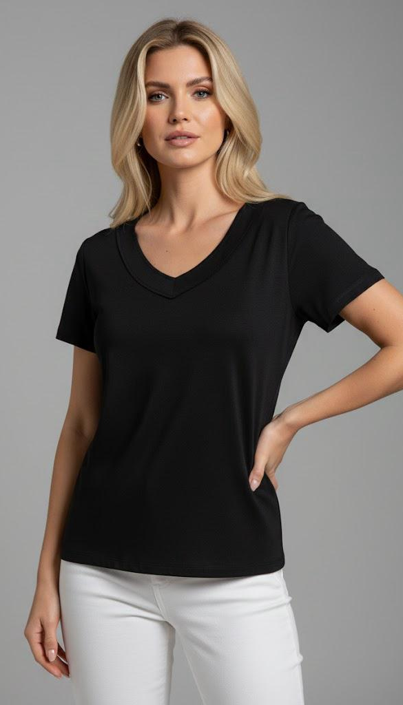 Tshirt Decote V Básica